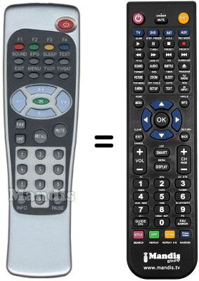 Télécommande équivalente Silvercrest SL65 Télécommande équivalente Silvercrest SL65
