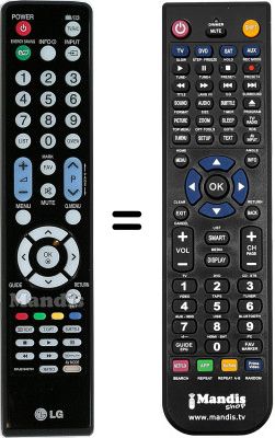 Gleichwertige Fernbedienung LG 55SL8500 Gleichwertige Fernbedienung LG 55SL8500