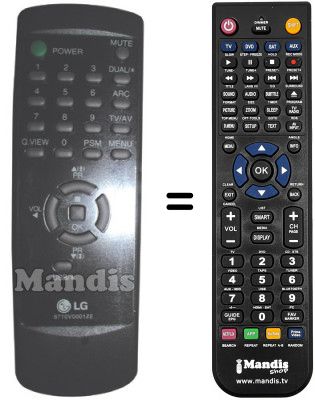 Télécommande équivalente LG 6710V00017E