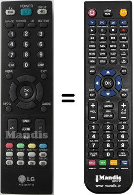 Gleichwertige Fernbedienung LG AKB33871410 Gleichwertige Fernbedienung LG AKB33871410