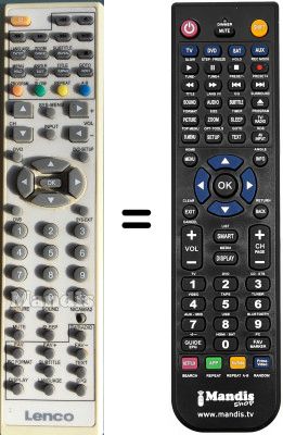 Télécommande équivalente Lenco DVL1953ADWHITE