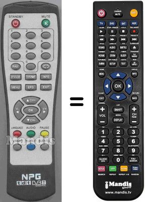 Télécommande équivalente Npg DTR1002