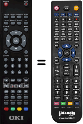 Télécommande équivalente Oki B16F-LED1
