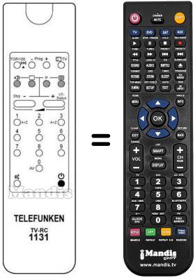 Télécommande équivalente Telefunken F531IT Télécommande équivalente Telefunken F531IT