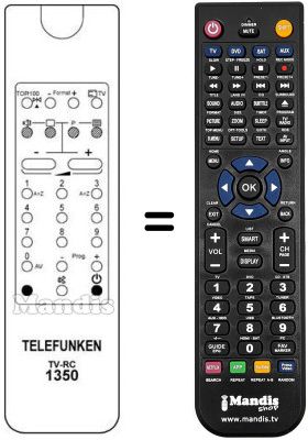 Gleichwertige Fernbedienung Telefunken REMCON051 Gleichwertige Fernbedienung Telefunken REMCON051