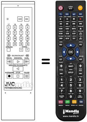Télécommande équivalente JVC PU11099N
