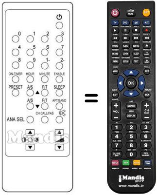 Télécommande équivalente Daewoo DMQ1417 Télécommande équivalente Daewoo DMQ1417