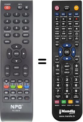 Télécommande équivalente Npg NL2212HFB