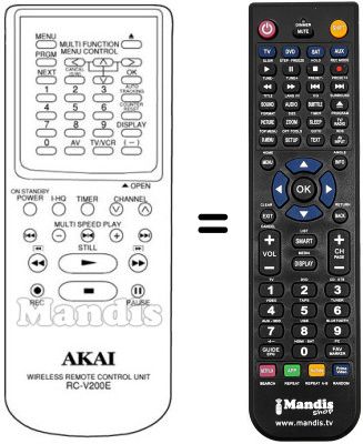 Télécommande équivalente RC-V200E