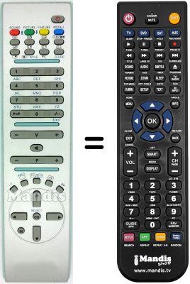 Replacement remote control Hitachi 20349162