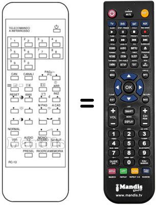 Télécommande équivalente RC13