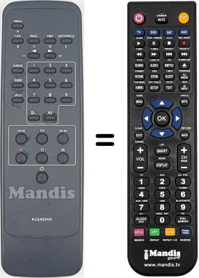 Télécommande équivalente RC6X03NX Télécommande équivalente RC6X03NX
