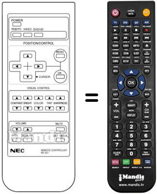 Télécommande équivalente Nec PX42 Télécommande équivalente Nec PX42