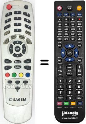Replacement remote control Sagem ISD75TNT-SAT