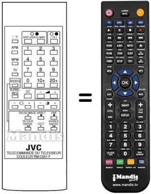 Gleichwertige Fernbedienung JVC RM-C601F