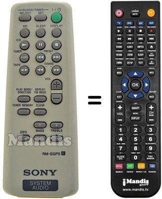 Replacement remote control Sony HCD-EP313