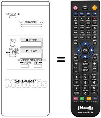 Replacement remote control Sharp VC781S