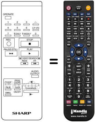 Gleichwertige Fernbedienung Sharp RRMCG0230GESA