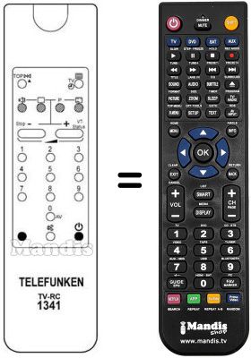 Gleichwertige Fernbedienung Telefunken REMCON074 Gleichwertige Fernbedienung Telefunken REMCON074