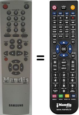 Télécommande équivalente Samsung SV651X Télécommande équivalente Samsung SV651X