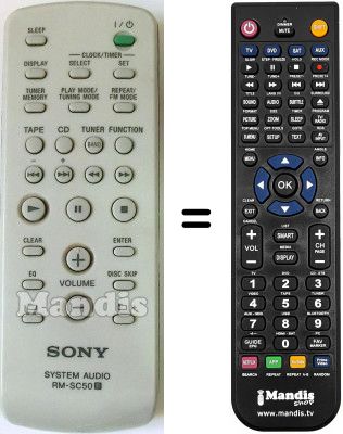 Replacement remote control Sony MHC-EC77