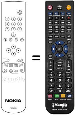 Gleichwertige Fernbedienung Nokia MP55A2 Gleichwertige Fernbedienung Nokia MP55A2