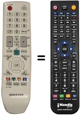 Télécommande équivalente Samsung BN59-00886A Télécommande équivalente Samsung BN59-00886A