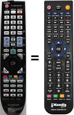 Replacement remote control Samsung LE52A859S1M/XKS Replacement remote control Samsung LE52A859S1M/XKS