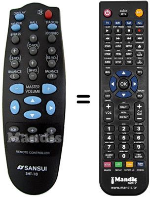 Télécommande équivalente Telefunken TSP200 Télécommande équivalente Telefunken TSP200