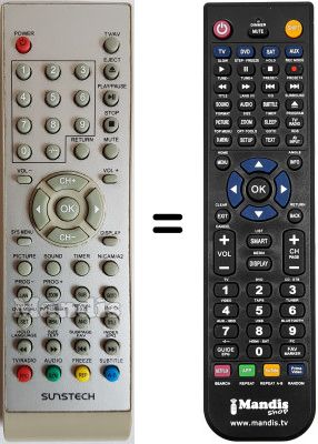 Gleichwertige Fernbedienung Sunstech TL-X2252D