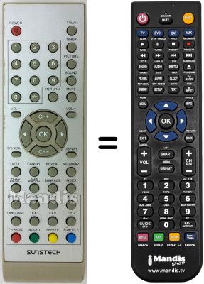 Gleichwertige Fernbedienung Sunstech TL-1911D