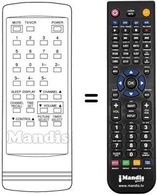 Replacement remote control Funai TVC2003