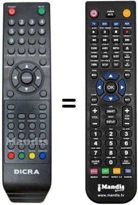 Télécommande équivalente DICRA TV LCD 015BF