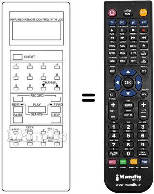 Gleichwertige Fernbedienung Amstrad VCR4700