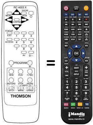 Télécommande équivalente REMCON322 Télécommande équivalente REMCON322