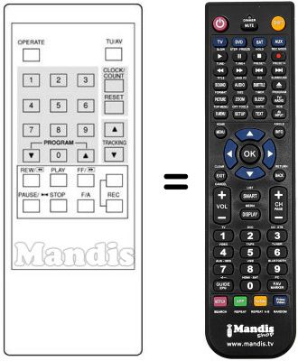 Télécommande équivalente Formenti VH210RC