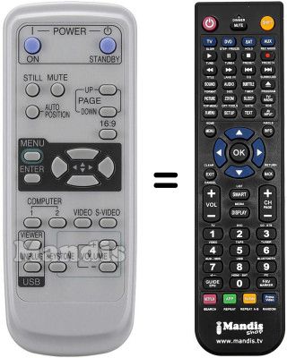 Télécommande équivalente XD206U Télécommande équivalente XD206U