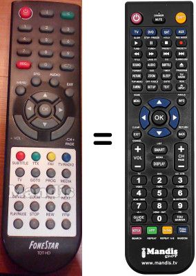 Gleichwertige Fernbedienung Fonestar RDT890 HD