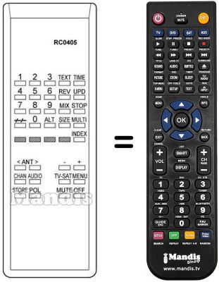 Replacement remote control RC0405-D2MAC