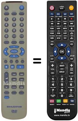 Gleichwertige Fernbedienung Sinudyne SV12818B