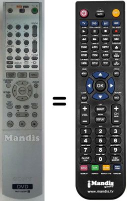 Télécommande équivalente Sony RDR-GX300 Télécommande équivalente Sony RDR-GX300