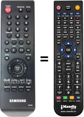 Gleichwertige Fernbedienung Samsung DVD-P360 Gleichwertige Fernbedienung Samsung DVD-P360