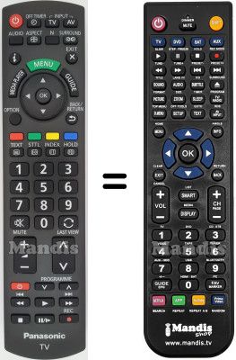 Replacement remote control Panasonic HVS57465