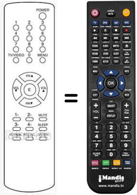 Télécommande équivalente HVS54479 Télécommande équivalente HVS54479