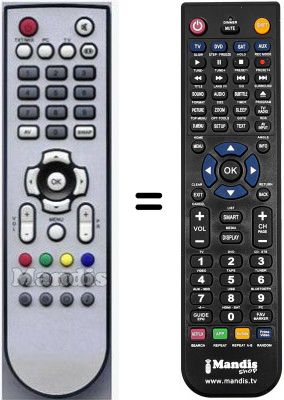 Télécommande équivalente HVS54837 Télécommande équivalente HVS54837