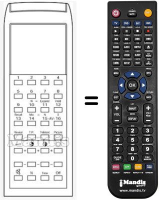 Télécommande équivalente HVS54319