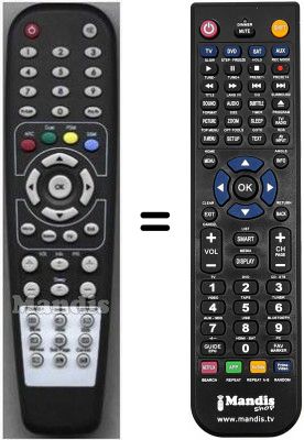 Télécommande équivalente HVS54927