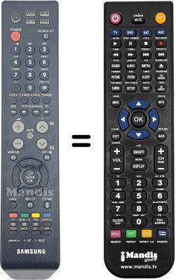 Télécommande équivalente Samsung WHV3985 Télécommande équivalente Samsung WHV3985