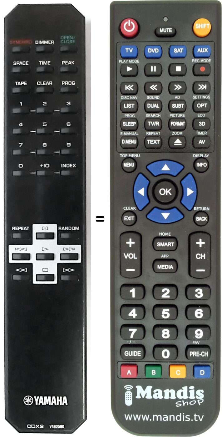 Télécommande équivalente Yamaha CDX2