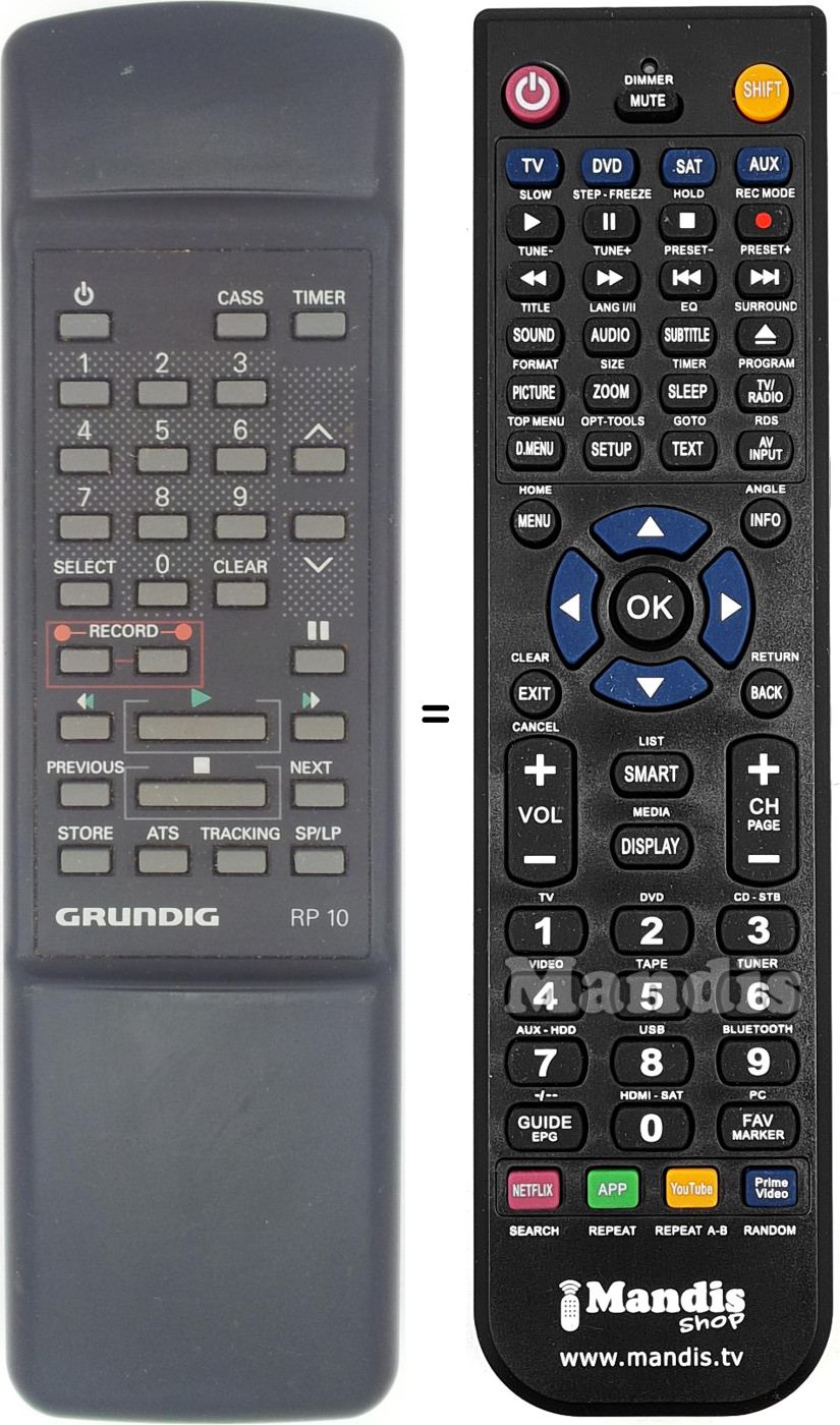 Replacement remote control Grundig RP 10
